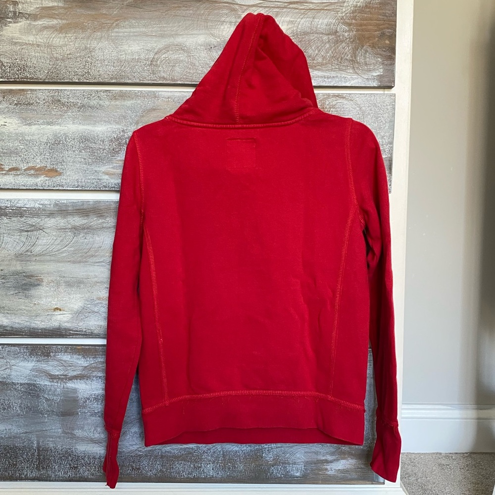 AE Red Hoodie w Distressed Edging - Picture 5 of 6